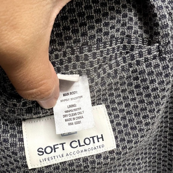 NWT Soft Cloth Two-Button Blazer Gray Mens Size 38R - Picture 4 of 7